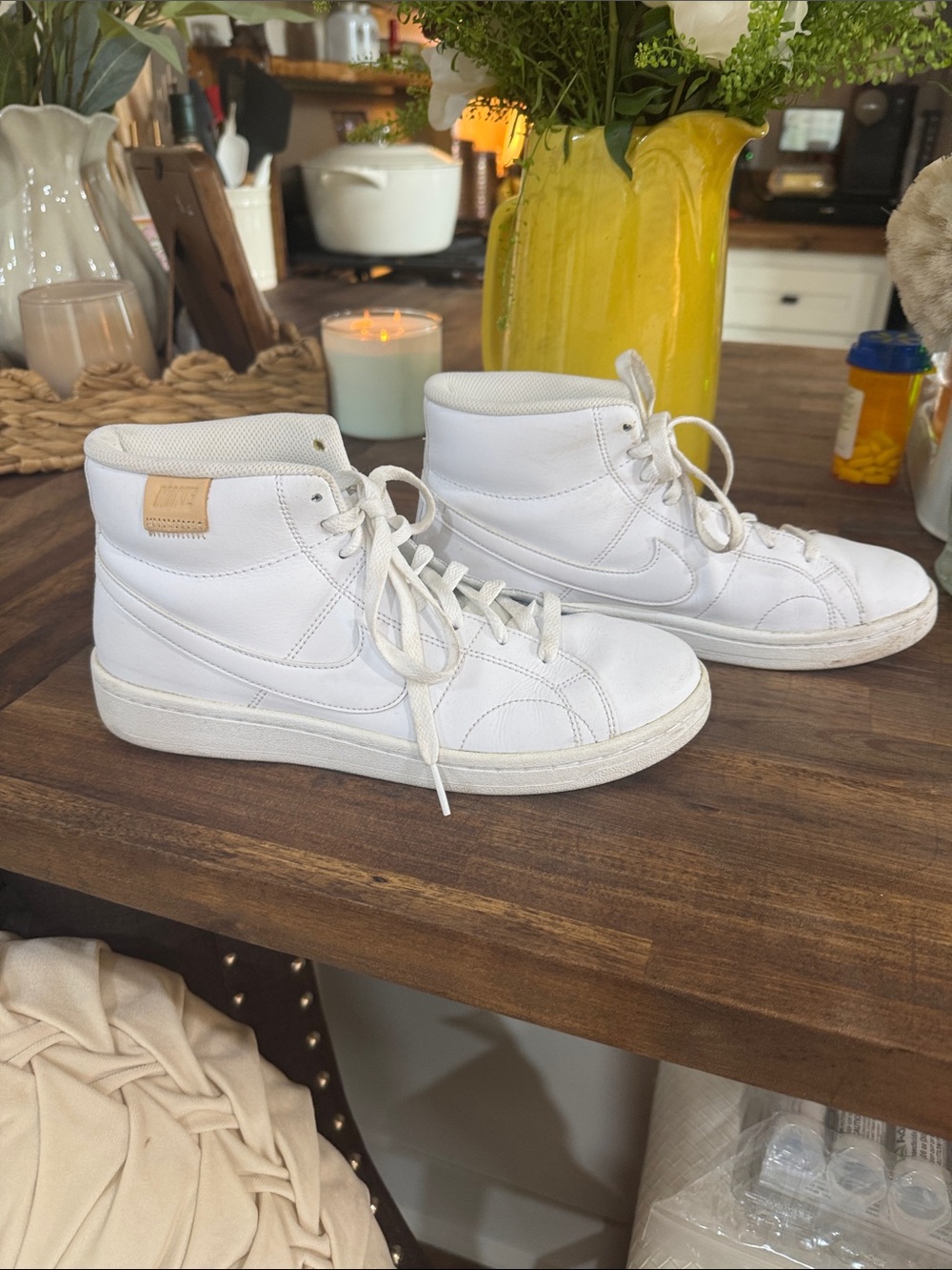 Women’s Size 9 Nike High Tops White on White